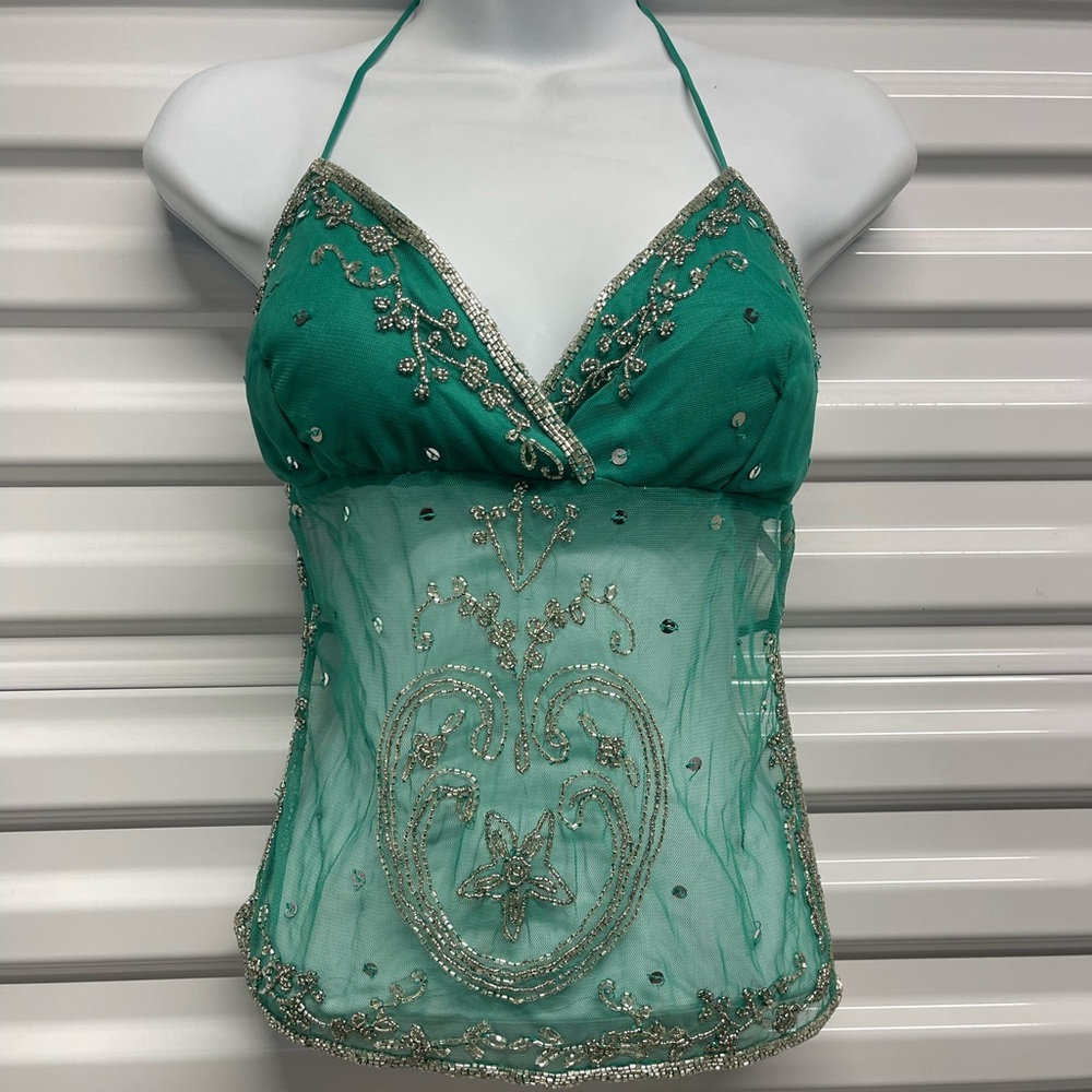 Y2K Beaded Halter Top
